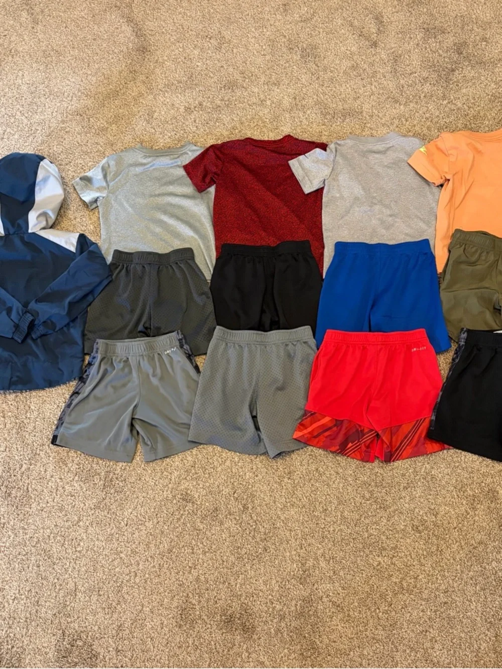 Nike Boys Athletic Tops & Shorts Bundle - Blue, Red, Gray, Orange, Black Size 4 - Picture 11 of 14
